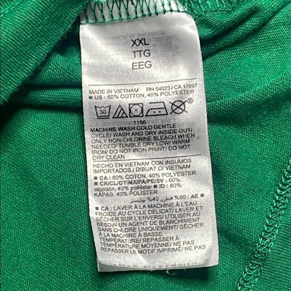 Green Graphic T-Shirt with Rainbow and Mug Design - Picture 7 of 9